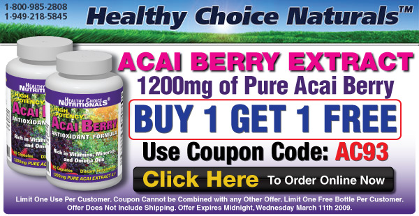 Acai 2 for 1 Offer - Coupon Code AC93