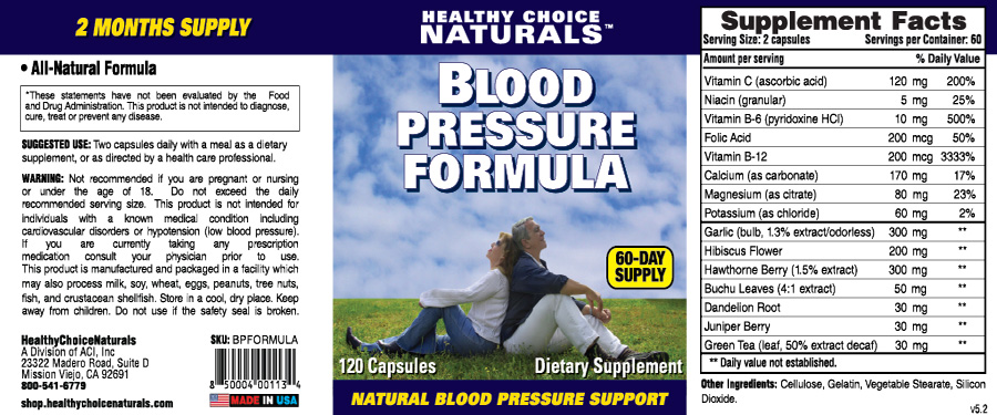 Blood Pressure Formula Supplements