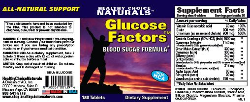 Glucose Factors Blood Sugar Supplement
