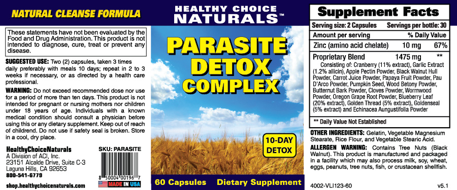 Parasite Detox Supplements