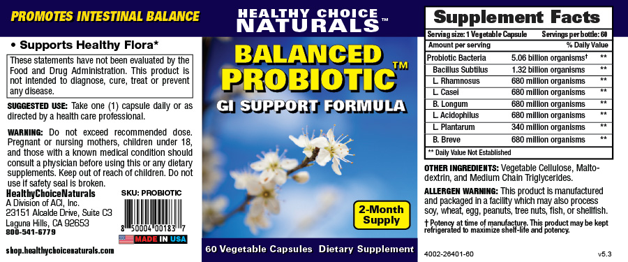 Balanced Probiotic Supplement