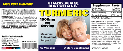 Turmeric with Curcumin Supplement