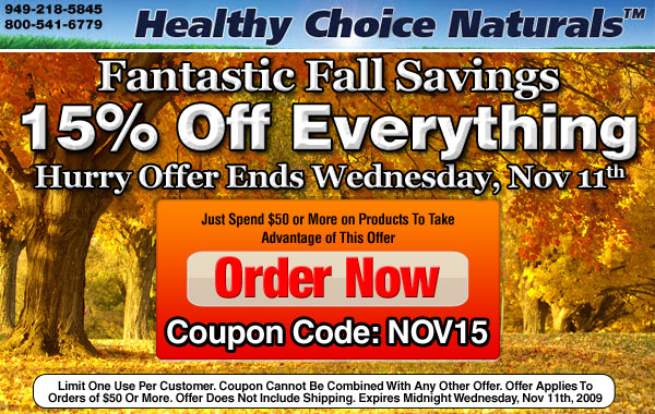 Fall Savings - Take 15% Off