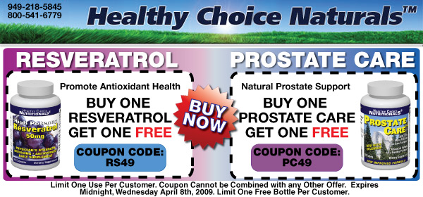 Prostate Care, Buy One Get One: PC49 - Resveratrol, Buy One Get One - RS49