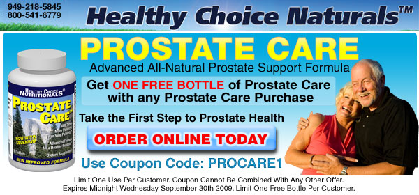 One Free Bottle of Prostate Care