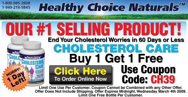Cholesterol Care Offer - Coupon Code CH39