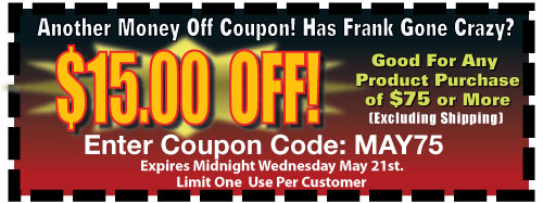 $15 Off a purchase of $75 or more. Enter Coupon code MAY75.