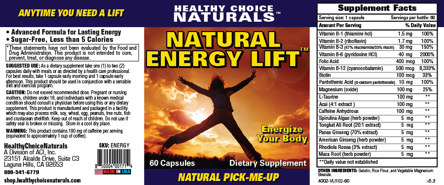 Natural Energy Supplement