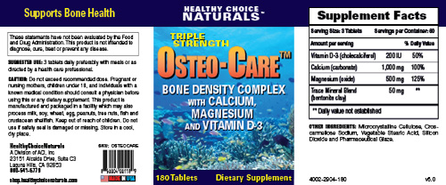OsteoCare Natural Supplements