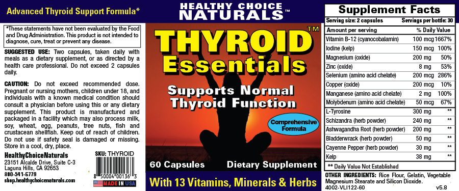 Thyroid Essentials Natural Supplements